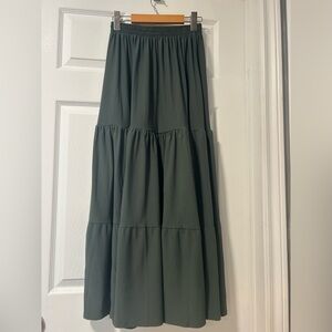 Ardene Dark Green Tiered Maxi Skirt